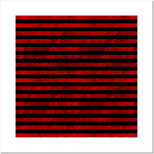 Red Stripes Horizontal Lines Prison Jail Pattern Posters and Art